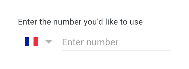 Google Account
				input phone number ui component