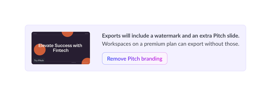 Pitch
				upgrade your plan ui component