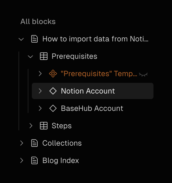 Basehub
				vertical list ui component