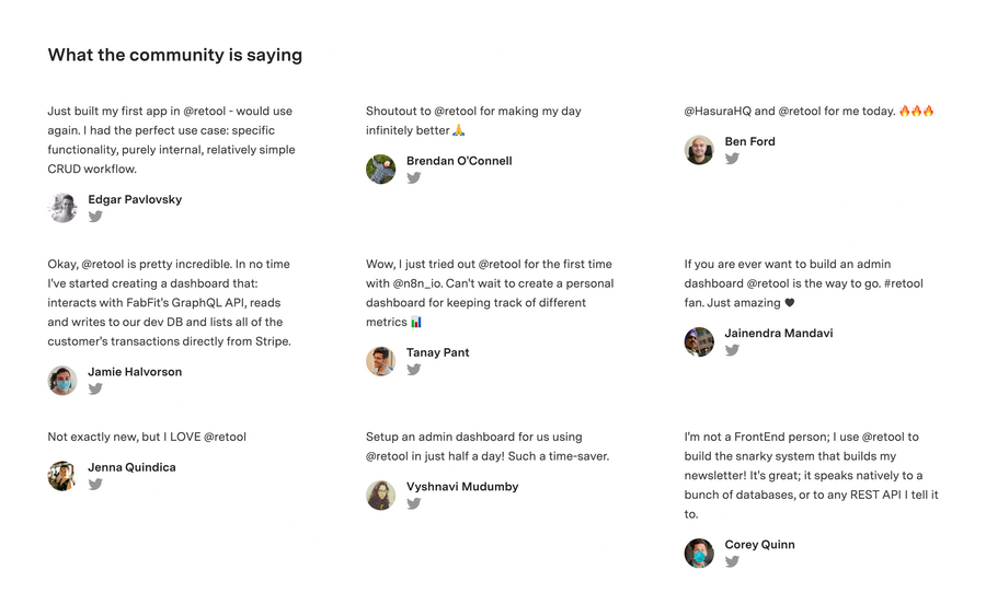 Retool
				testimonial ui component