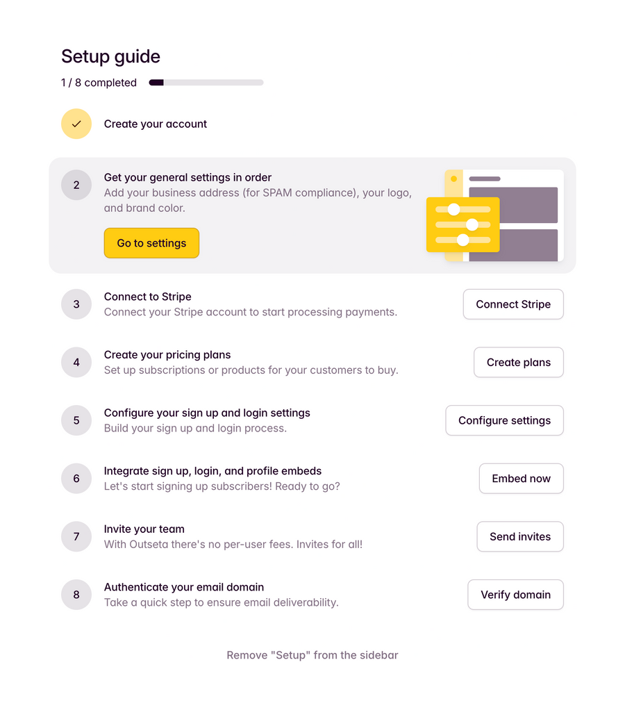 Outseta
				progress indicator ui component