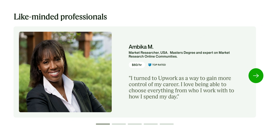 Upwork
				testimonial ui component