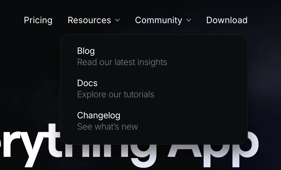 Huly
				dropdown menu ui component