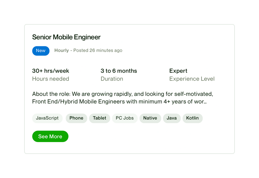 Upwork
				card ui component