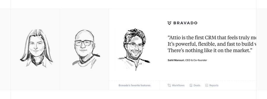Attio
				testimonial ui component