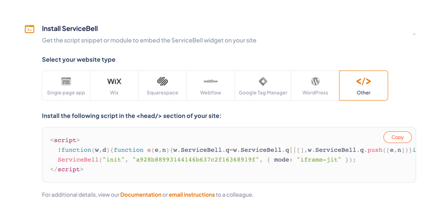 ServiceBell
				code block ui component
