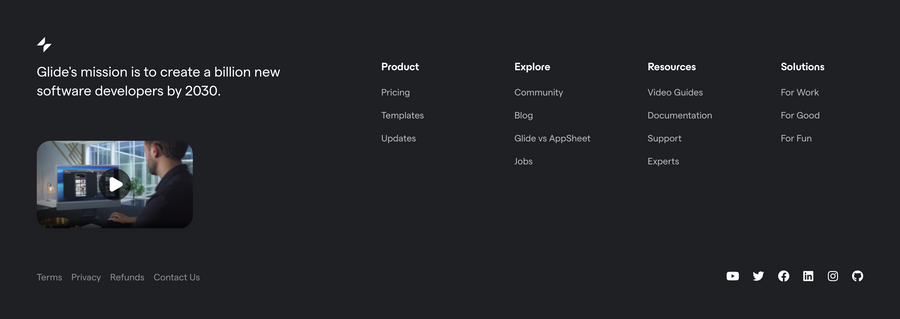 Glide
				footer ui component
