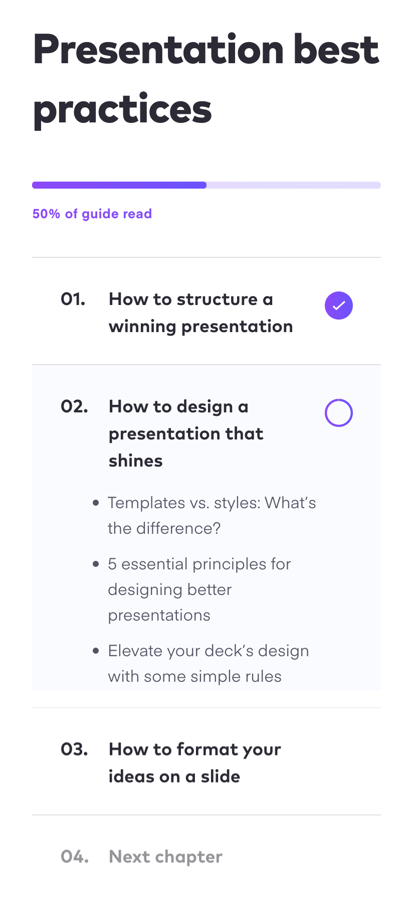 Pitch
				progress indicator ui component