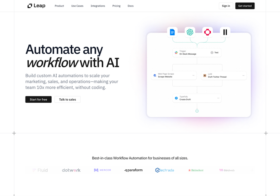 Leap
				hero section ui component