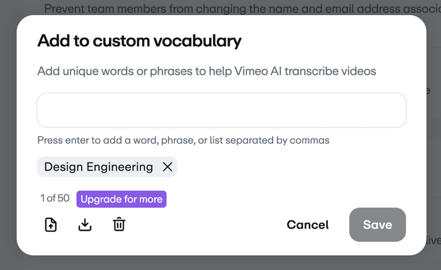 Vimeo
				upgrade your plan ui component