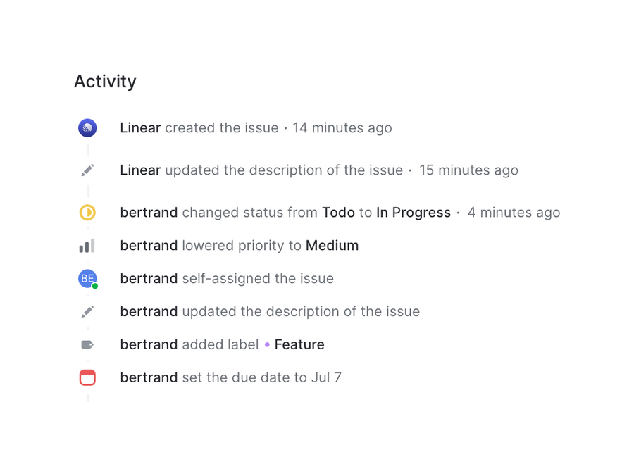 Linear
				timeline & history ui component