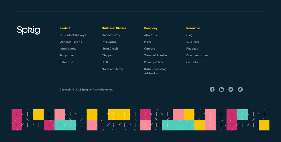 Sprig
				footer ui component