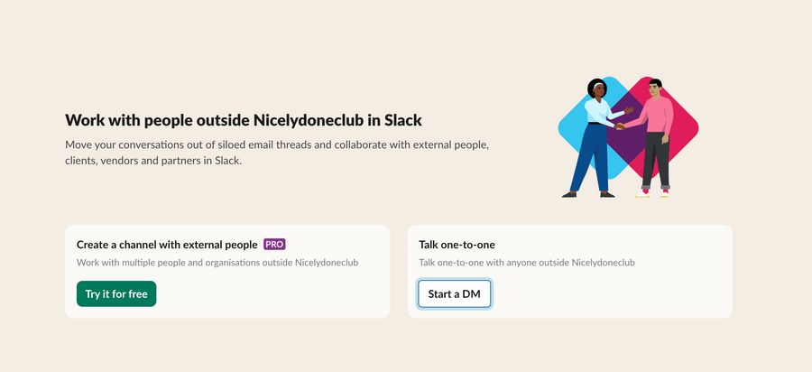 Slack
				upgrade your plan ui component