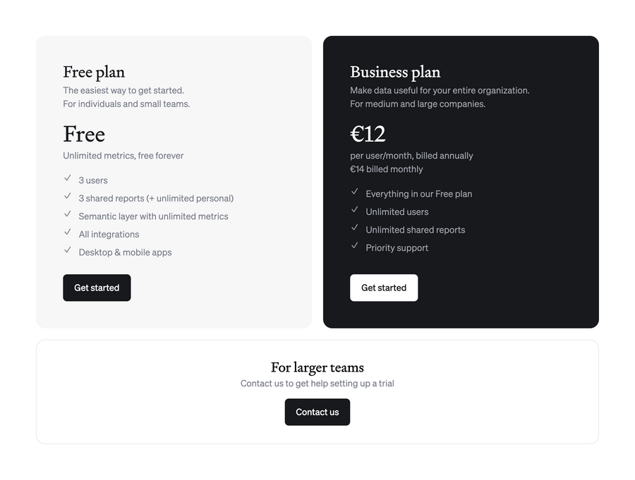Steep
				pricing section ui component