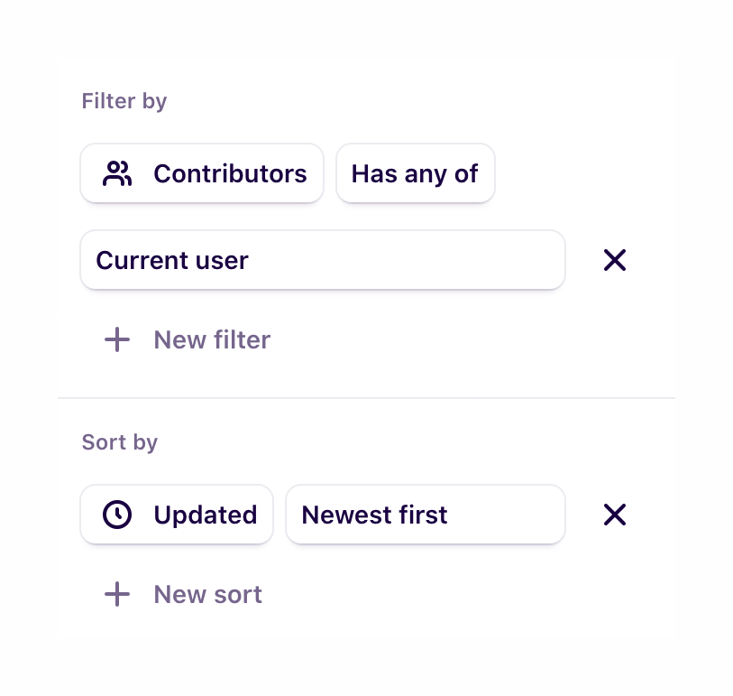Dovetail
				sorting & filtering ui component