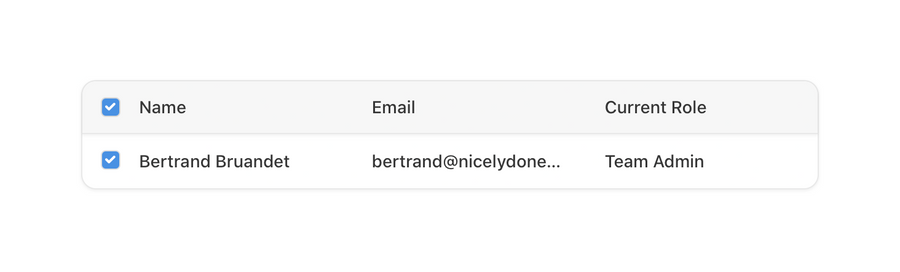 Front
				table ui component
