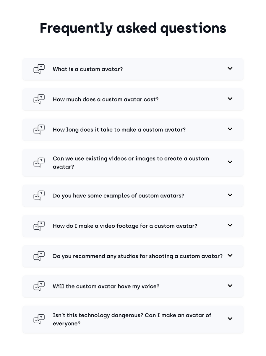 Synthesia
				faq ui component