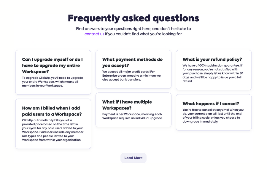 ClickUp
				faq ui component