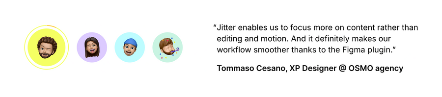Jitter
				testimonial ui component