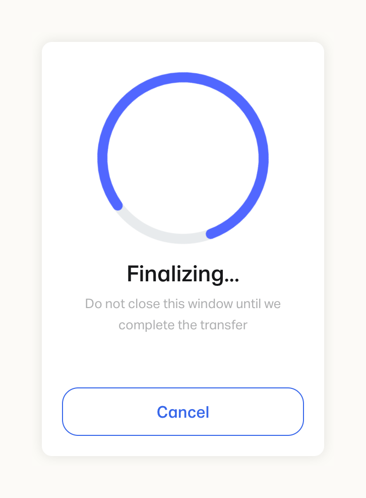 WeTransfer
				progress indicator ui component
