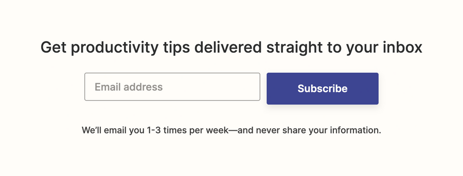 Zapier
				newsletter signup form ui component