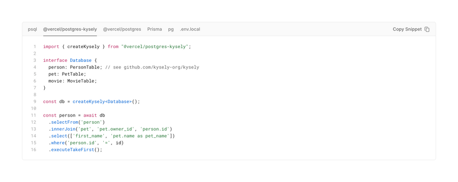 Vercel
				code block ui component