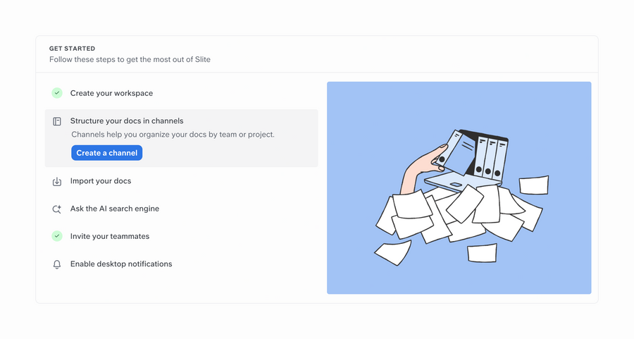 Slite
			onboarding desktop ui component