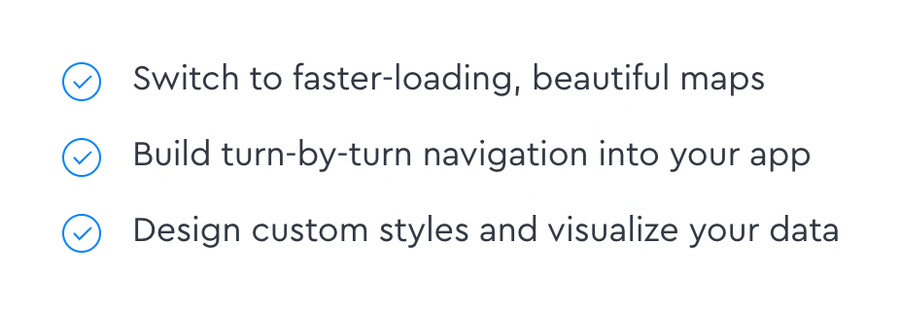 Mapbox
				benefit list ui component