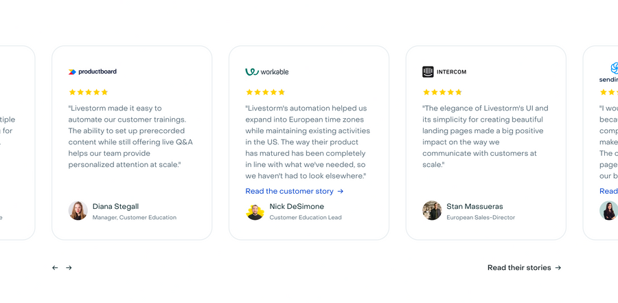 Livestorm
				testimonial ui component