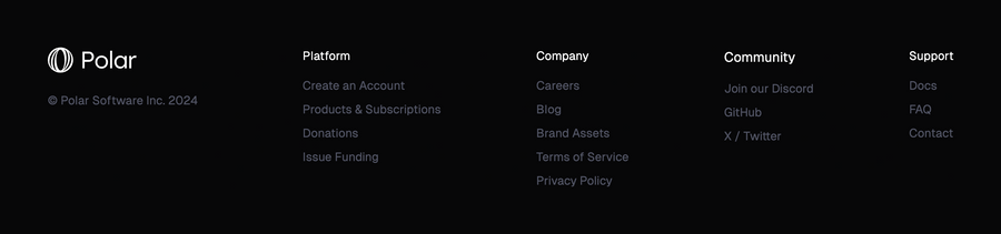 Polar
				footer ui component