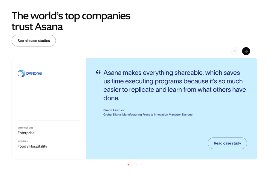 Asana
				testimonial ui component
