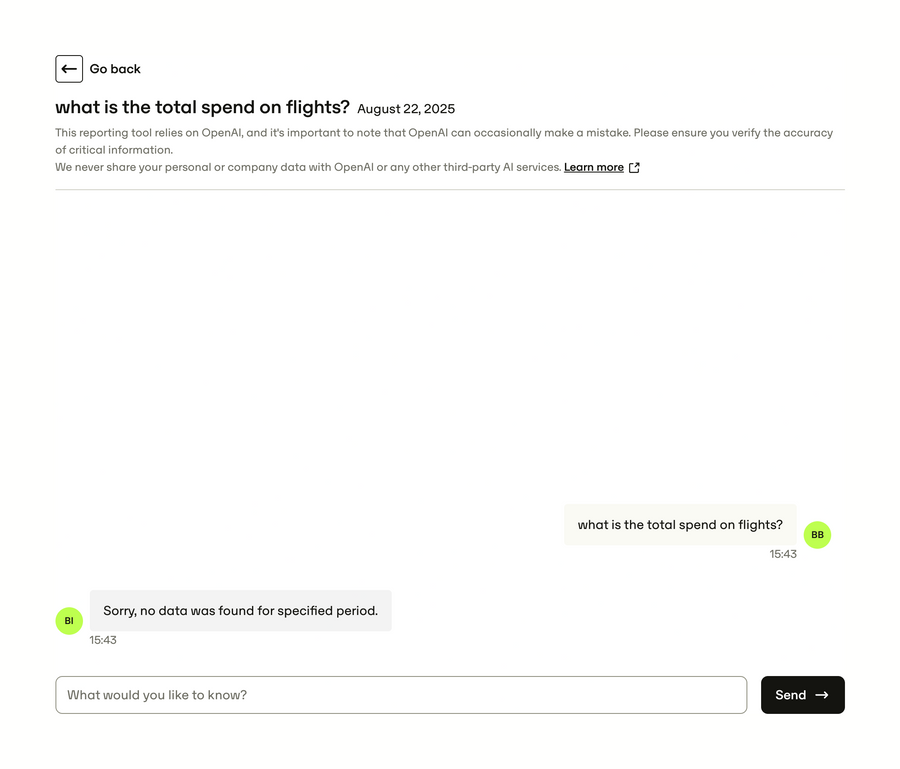 Travelperk
			chat data analysis chat interface ui component