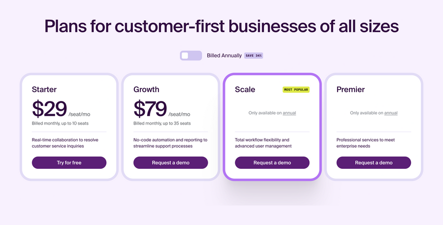Front
				pricing section ui component