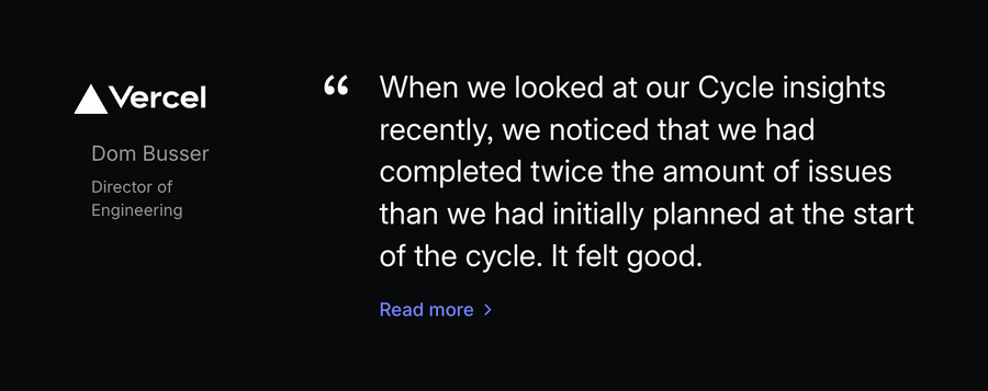 Linear
				testimonial ui component