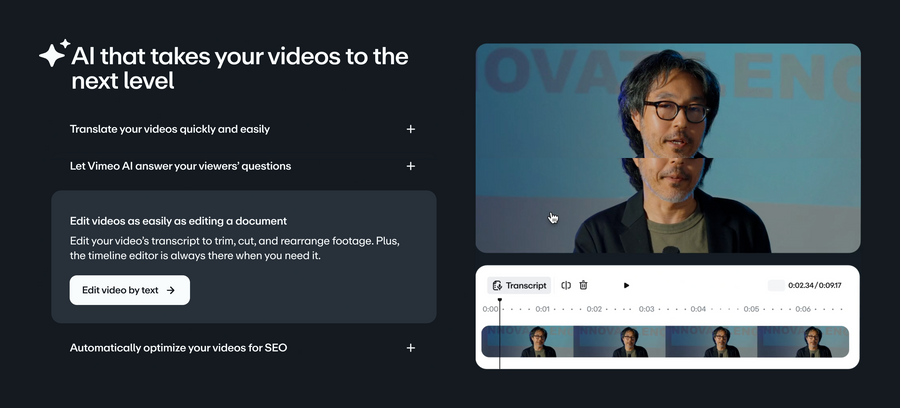 Vimeo
				accordion ui component