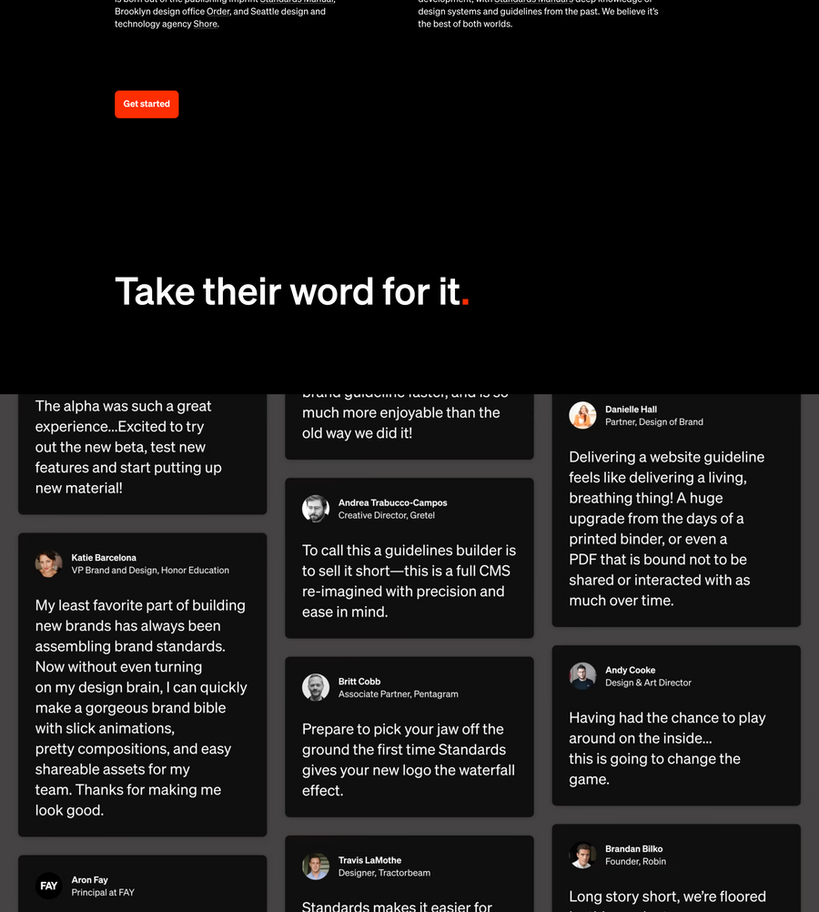 Standards
				testimonial ui component