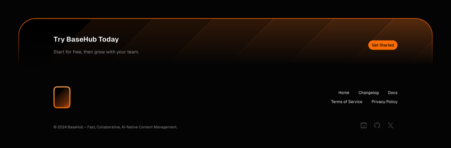 Basehub
				footer ui component