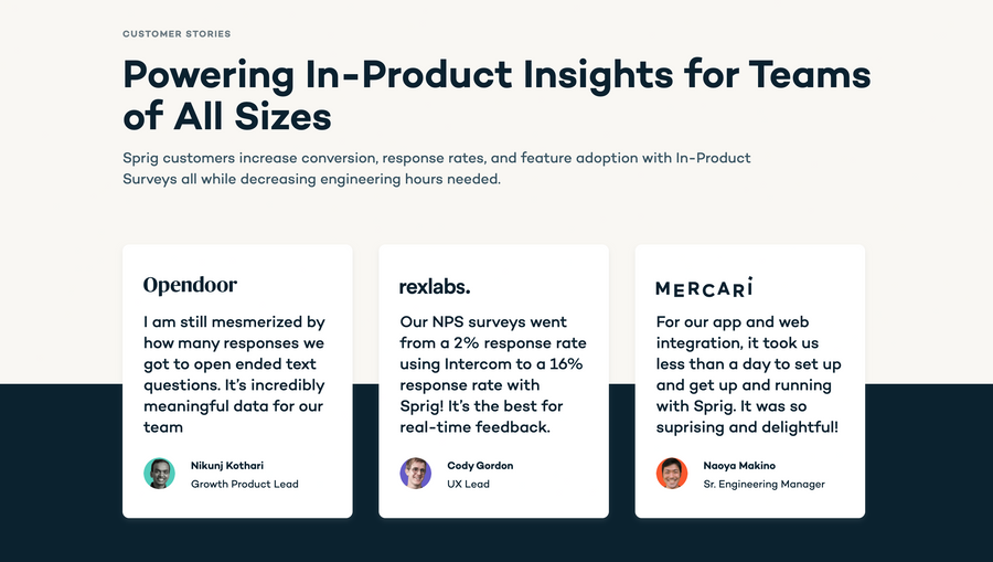 Sprig
				testimonial ui component