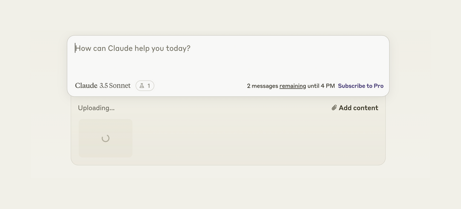 Claude
				file upload input ui component