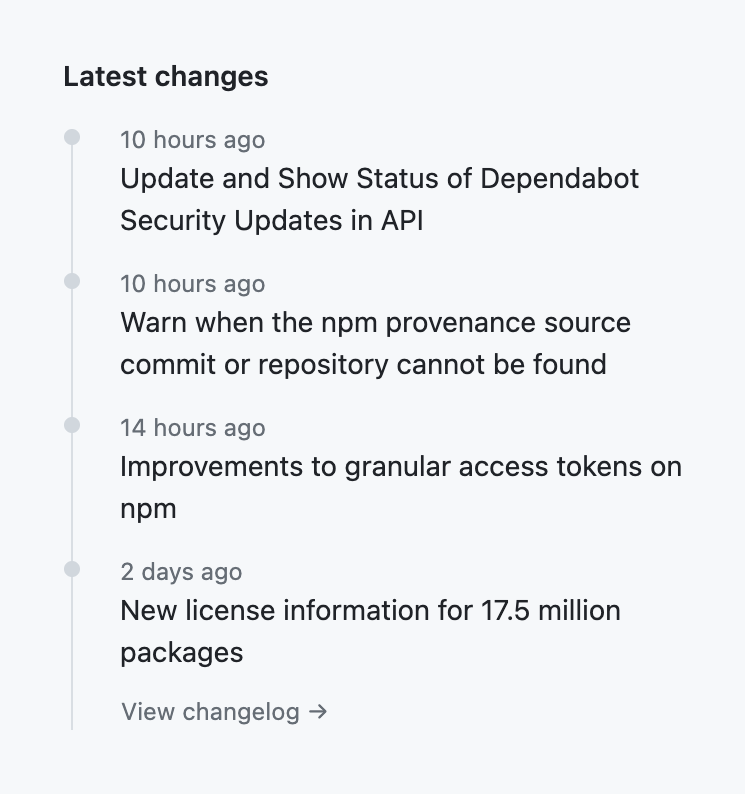 Github
				timeline & history ui component