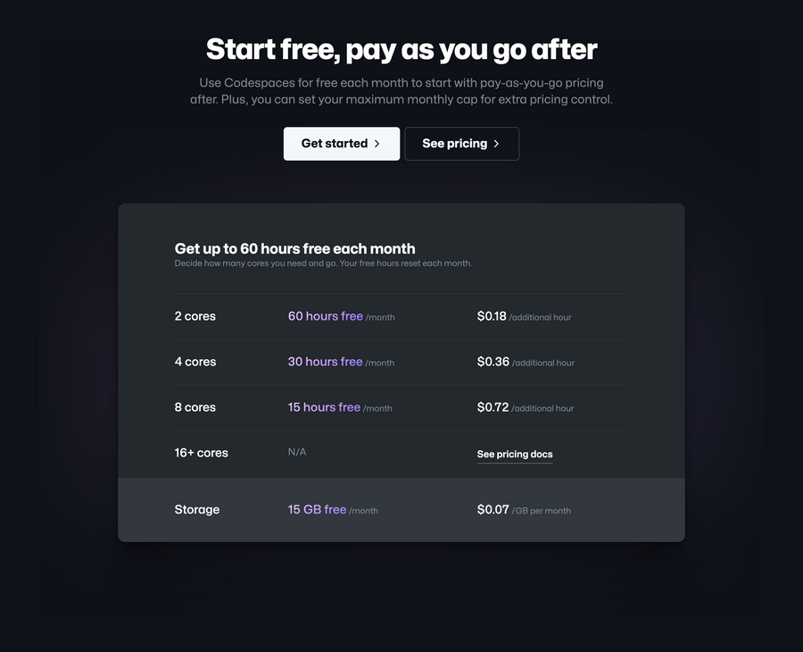 Github
				pricing section ui component