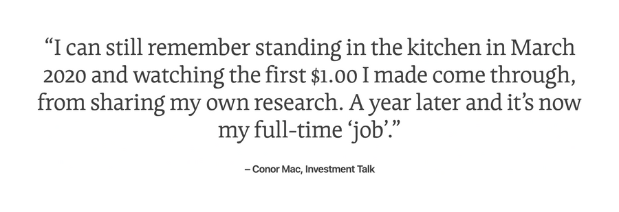 Substack
				testimonial ui component