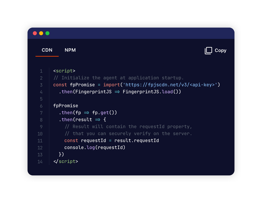 Fingerprint
				code block ui component