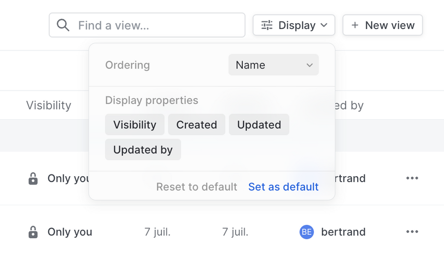 Linear
				sorting & filtering ui component