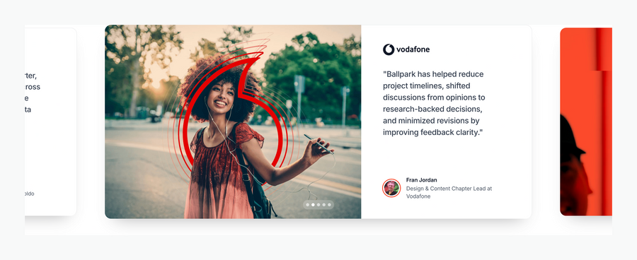 Ballpark
				testimonial ui component