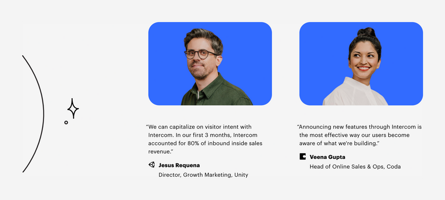 Intercom
				testimonial ui component