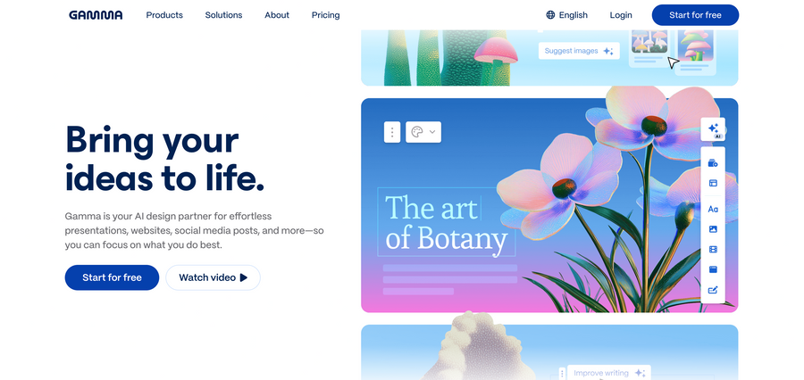 Gamma
				hero section ui component