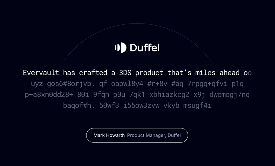 Evervault
				testimonial ui component