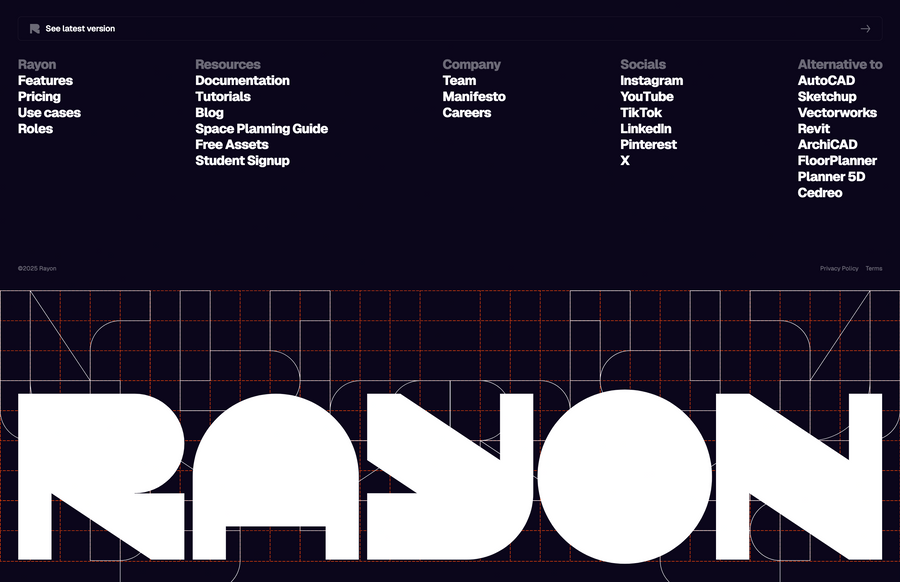 Rayon
				footer ui component