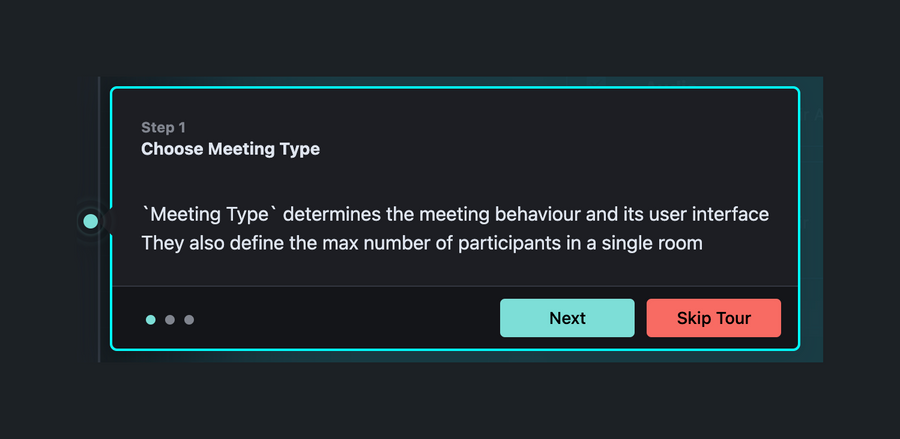 Dyte
			onboarding progress indicator meeting ui component
